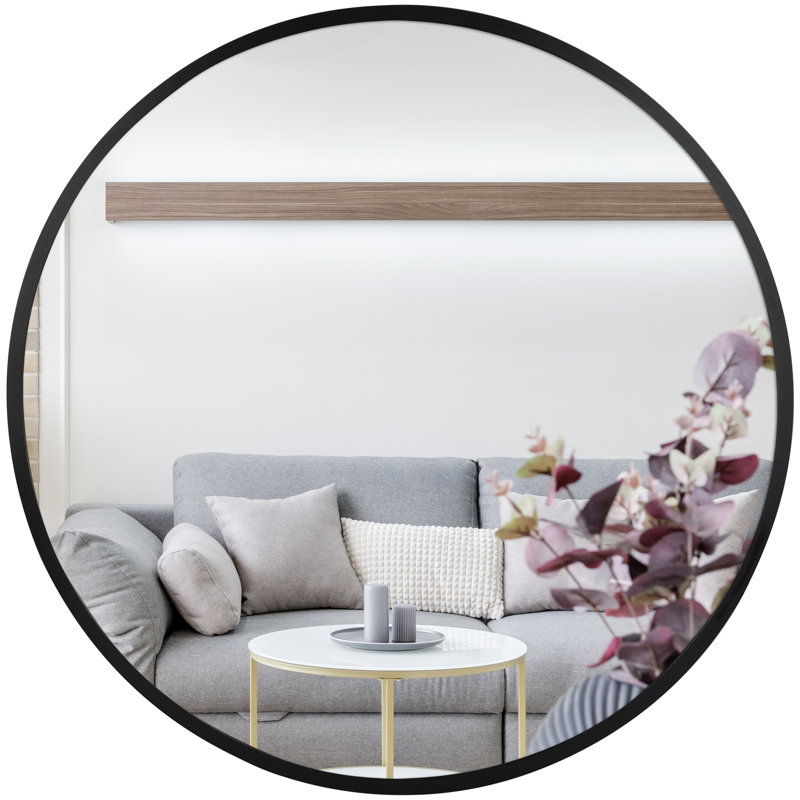 Miroir de maquillage mural LurLine, 24 po x 24 po, Noir
