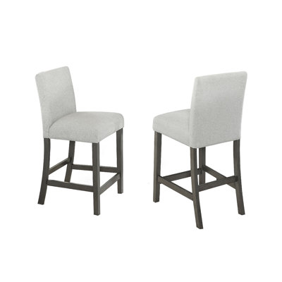 Jeny Counter Height Dining Chair Set Of 2, Padded Seat, Light Gray