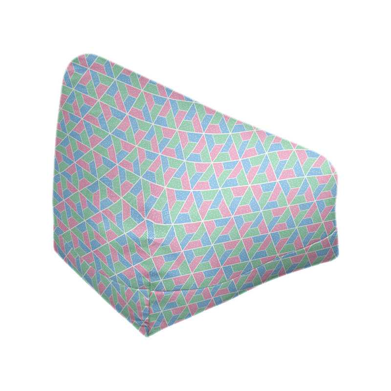 Fauteuil à billes Leffel, Pouf fauteuil, H 27 po x L 30 po x P 25 po, Vert / Rose / Bleu