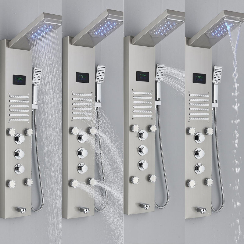 43.7'' Shower Panel with Fixed Shower Head, Brushed Nickel