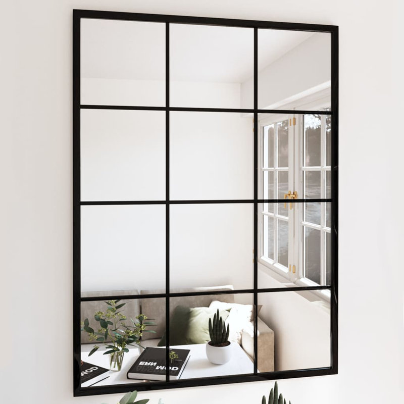 Mikayia Rectangular Metal Wall Mirror, 80cm H x 60cm W