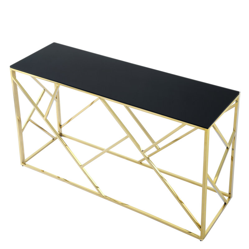 Namiko 55.10'' Glass Top Console Table, 30" H x 55" W x 18" D