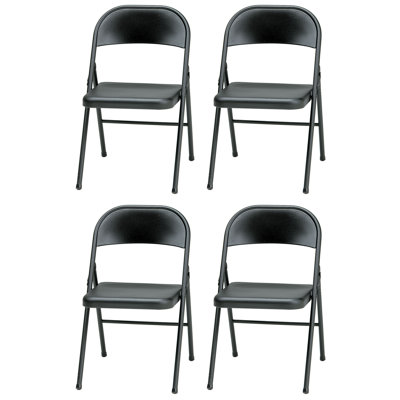 Red Barrel Studio® Sudden Comfort All Steel Folding Chair Set, Chicory Frame (Set of 4)
