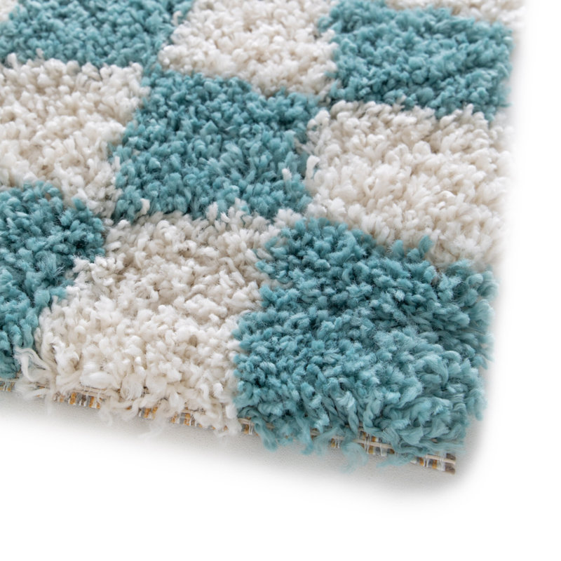 Rodrion Chequered Shag Area Rug, Rectangle 200 x 290cm