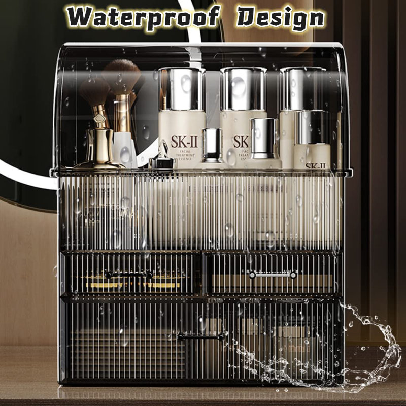 Chantea Plastic Makeup Organiser, Black