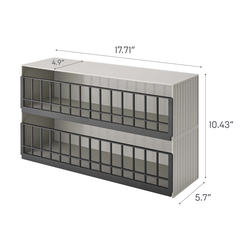 Sleek Gray ABS Plastic Stackable Toy Display Case for Kids