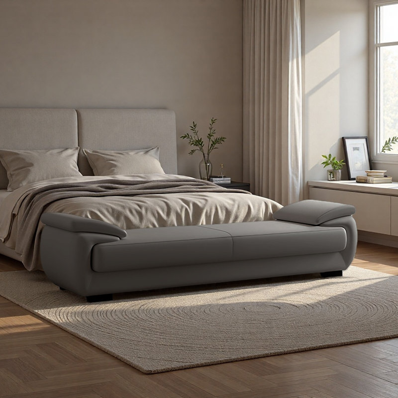 Banc de lit en cuir artificiel spacieux et durable