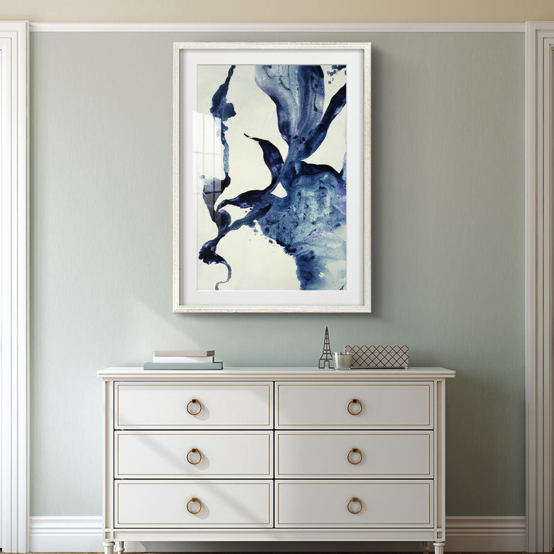 Indigo II - impression encadrée, H 19,5 po x l 16,5 po, Blanc