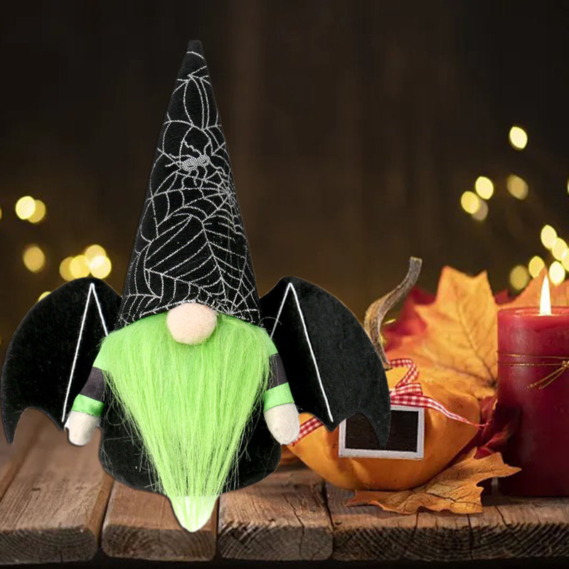 Décoration d'Halloween vieil homme nain Rudolph, Black