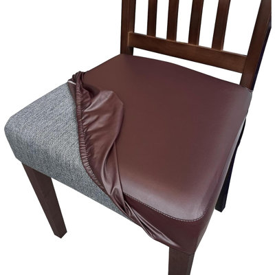 PU Leather Chair Seat Covers – [Colour] – Set Of 4 / Stretch Fabric / Waterproof, Removable, Washable Dining And Kitchen Chair Protectors