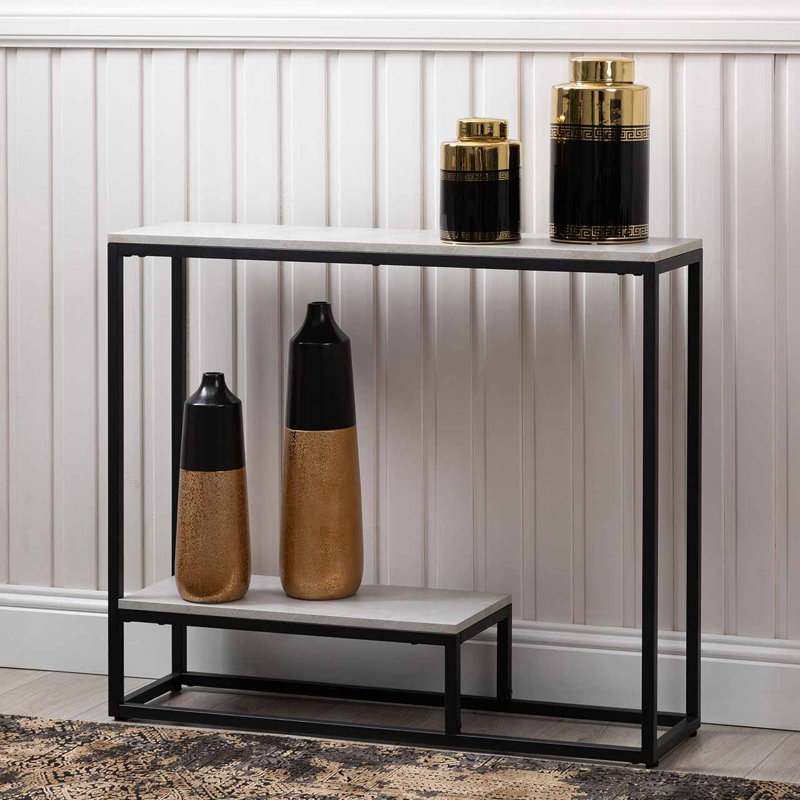 BulgerHills Ceramic Vase For Living Room Furniture, Luxury Handmade Table Vase in Black and Gold, 49" H x 14" W x 14" D