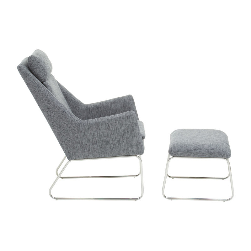 Waynesburg Upholstered Armchair with Footstool