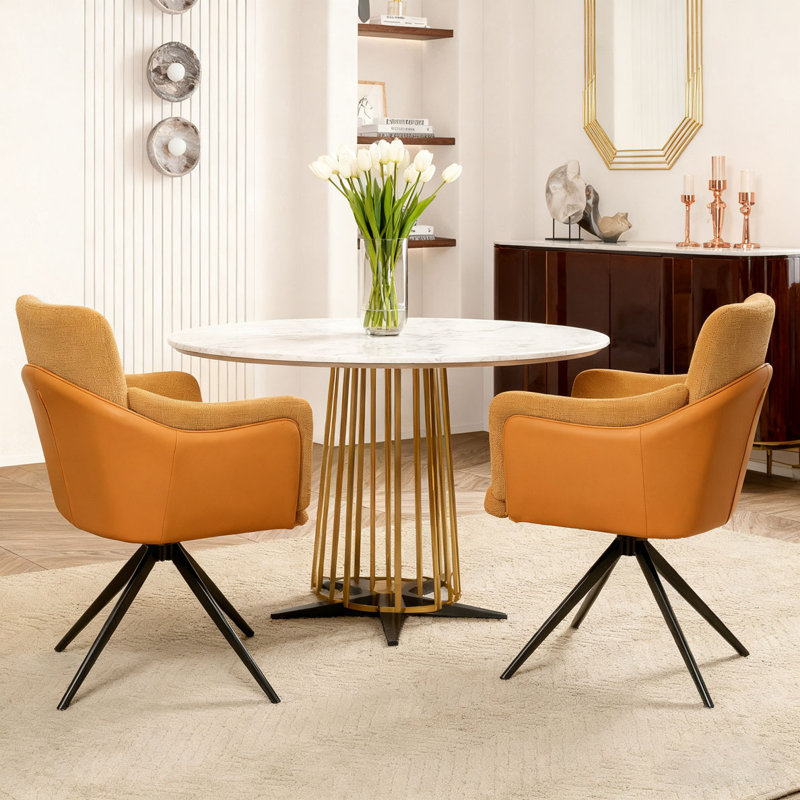 Chaises de bureau pivotantes à 360 °, Orange
