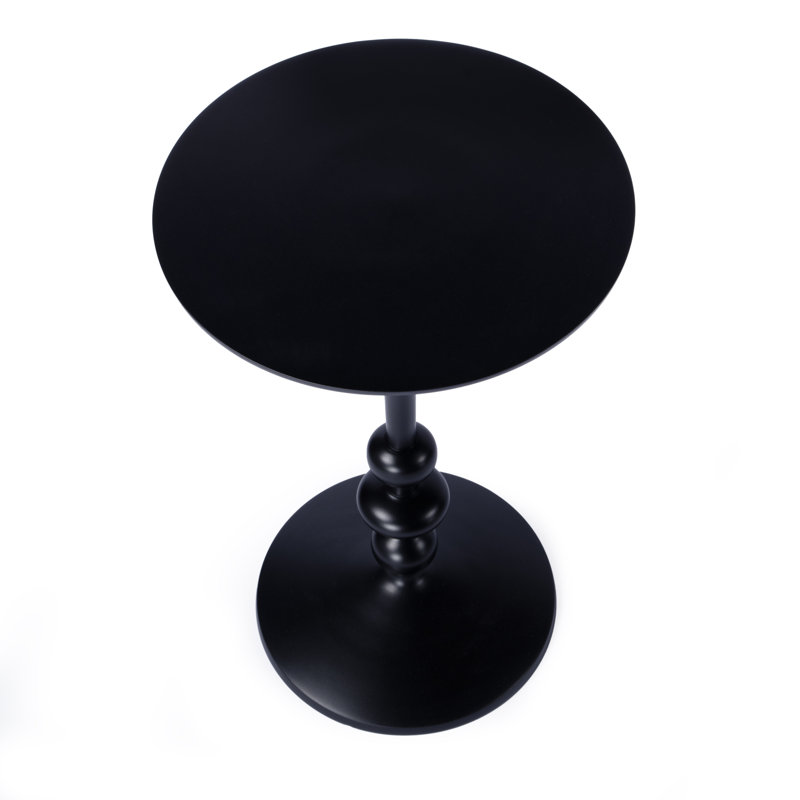Zara Outdoor Distressed Round Iron Pedestal End Table