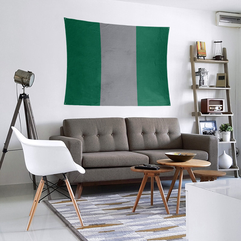 Tapisserie de polyester Colorado, H 68 po x l 80 po, Vert victoire / argent / vert victoire