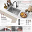 Évier de cuisine encastré à simple cuve 28G en acier inoxydable 16G Styluxe-1302263747-1302263746