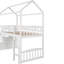 Lit mezzanine simple avec deux tiroirs et glissade, lit maison avec glissade, blanc-1650965345