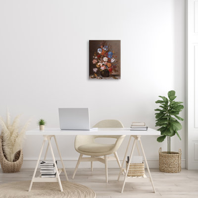 Nature morte avec des fleurs par Balthasar van der Ast - peinture sur toile tendue