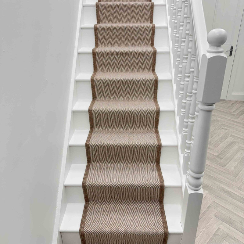 Stair Runner Geometric Flatweave Area Rug, Runner 60 x 510 cm