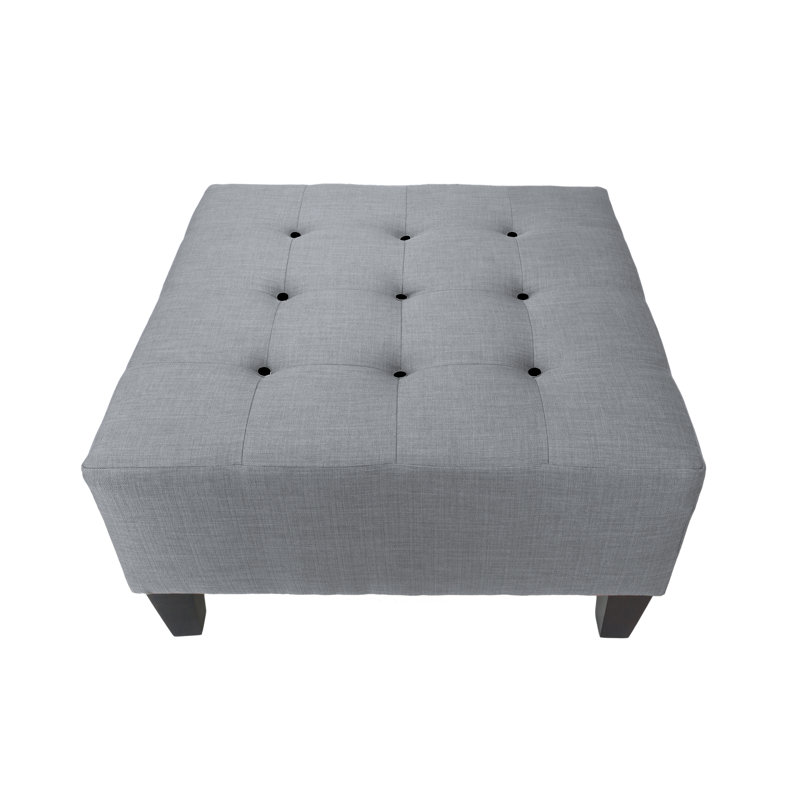 Emerson Upholstered Ottoman, Black, Gray