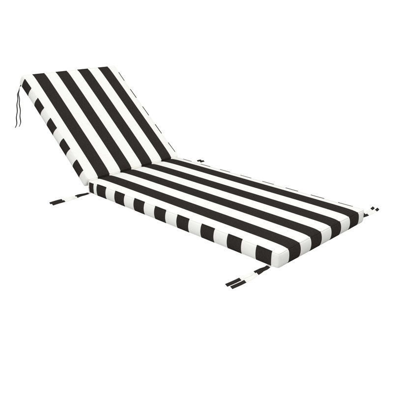 Sunbrella® Outdoor Chaise Cushion, 24" W x 73" D, Sunbrella® Cabana Classic Black