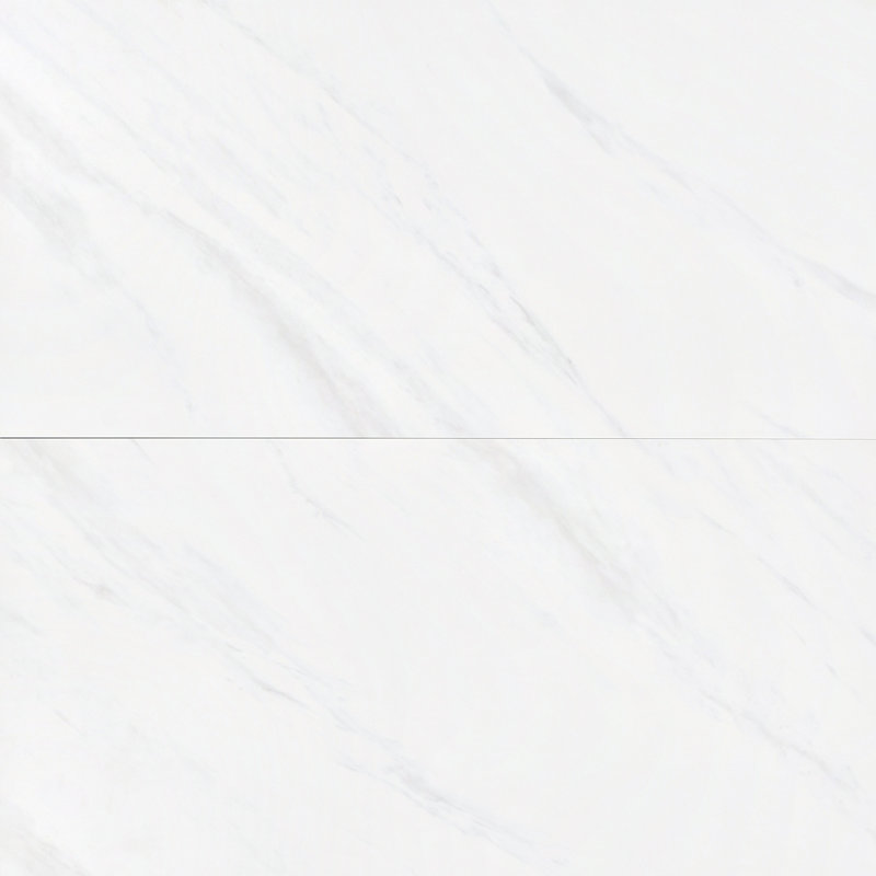 Carreau en porcelaine à aspect marbre blanc 24 po x 48 po Bona
