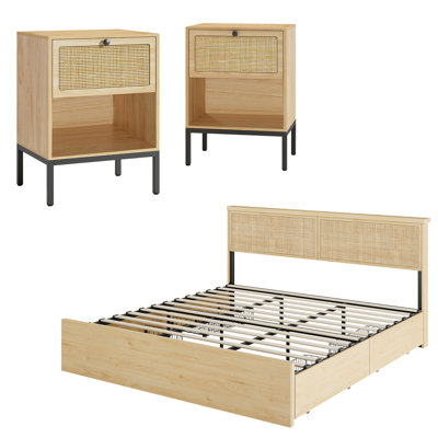 Boho Natural Rattan Bedroom Set