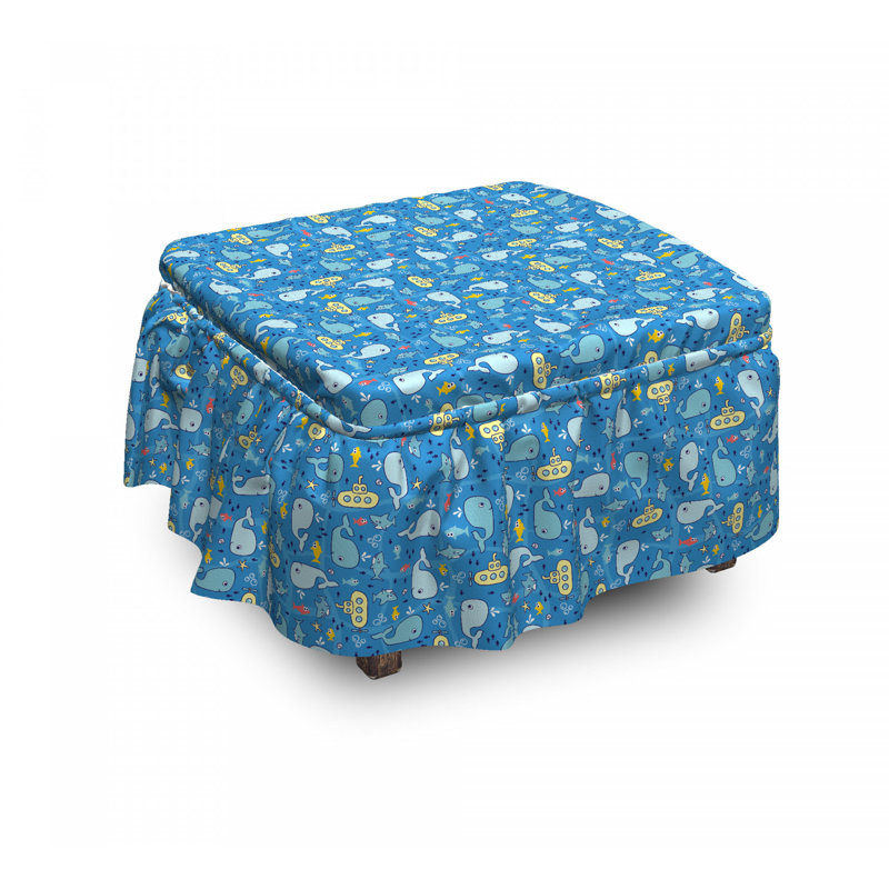 Housse pour repose-pieds pour enfants poissons requins