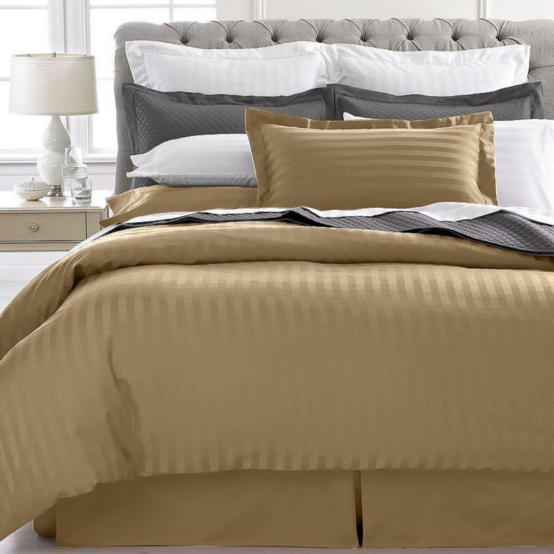 Modern & Contemporary Striped Duvet Cover, Black, King/Cal.King Duvet Cover + 2 Standard Pillowcases