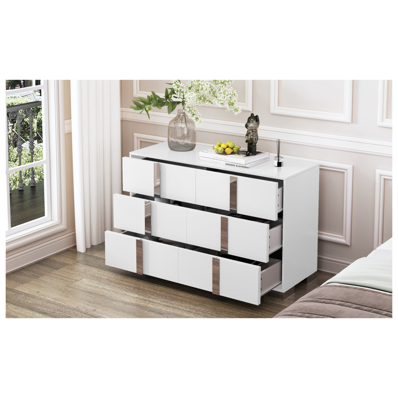 Commode 6 tiroirs Modern White