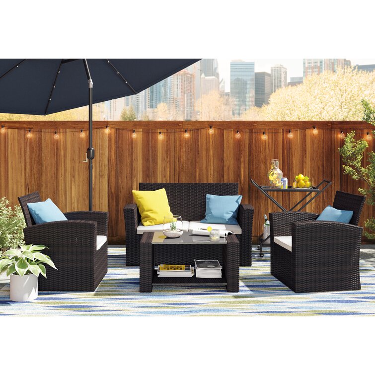Zipcode Design™ Don 4 - Person Outdoor Seating Group with Cushions &  Reviews
