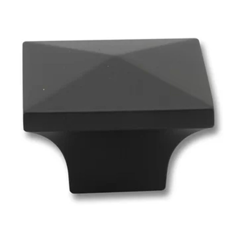 1 1/4" Length Square Knob, Matte Black