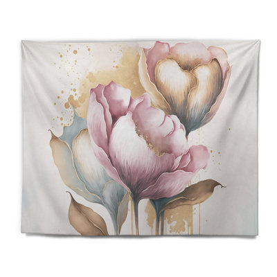 Tapisserie en polyester rose