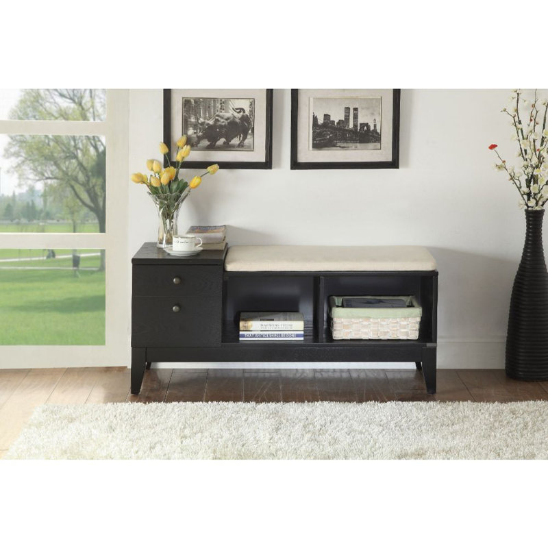 Banc Rowan, tissu et noir