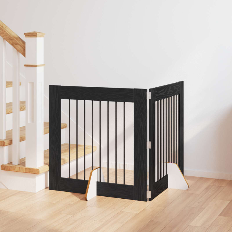 Pet Crate, 80cm H x 120.5cm W x 34cm D, Black Oak