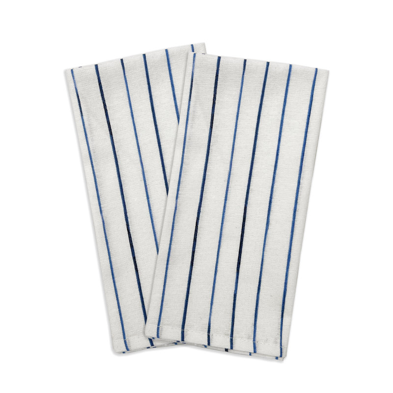 Serviettes et napperons Lenox Blue Bay, À pois, Blanc