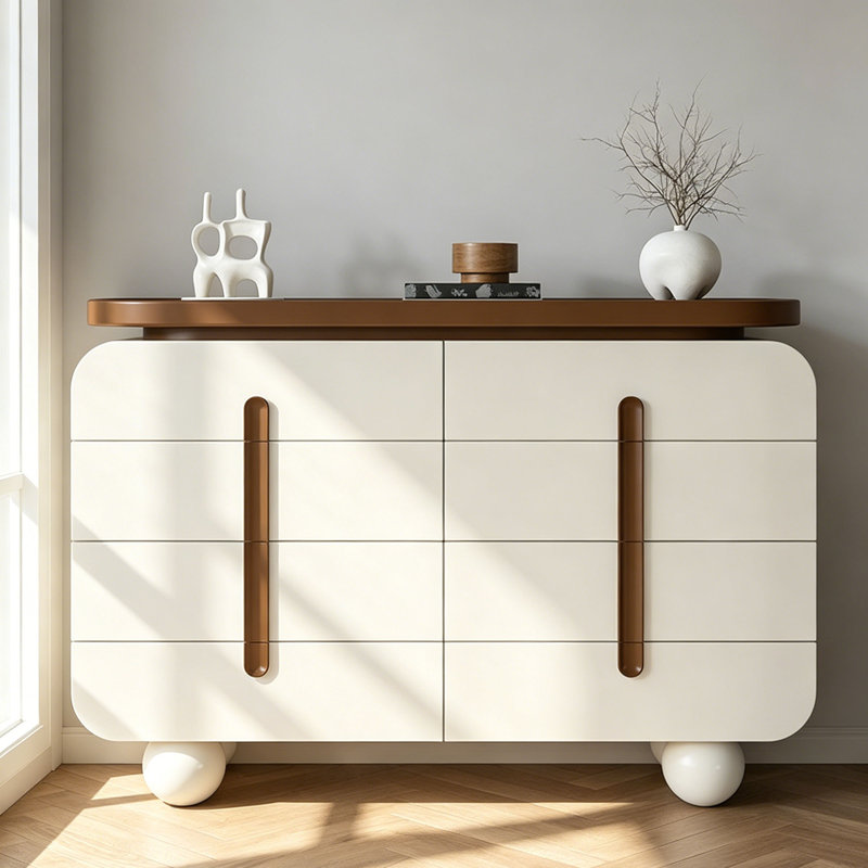Armoire de rangement style crème française, 37.01" H x 39.37" W x 15.75" D