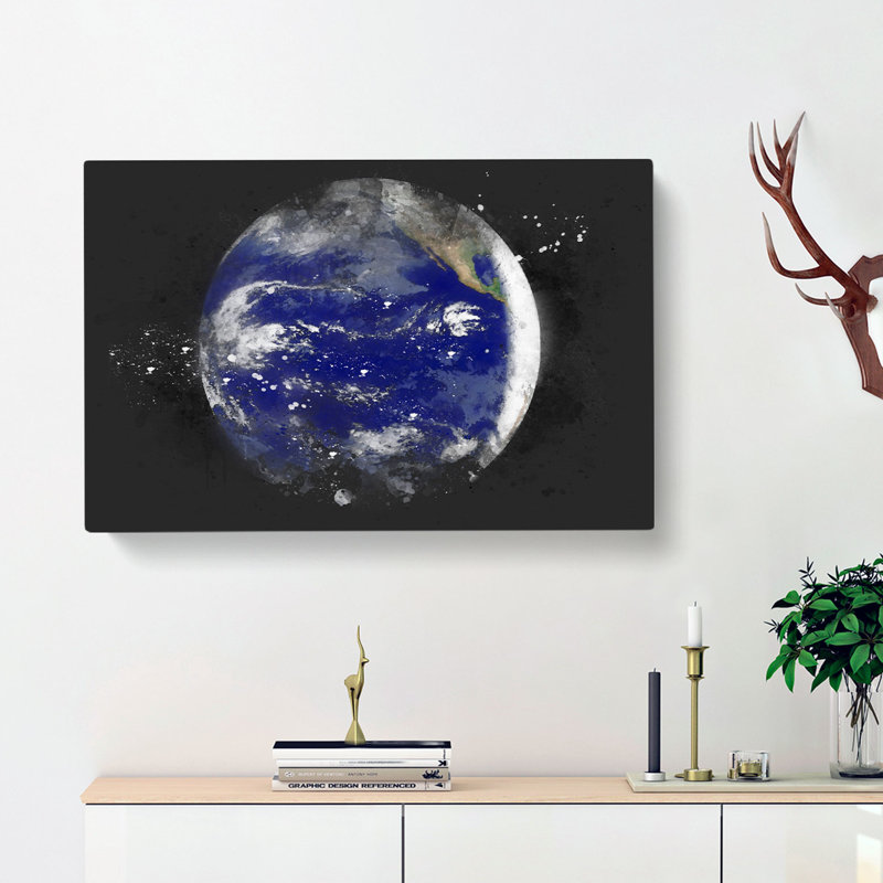 A Satellite Image Of Earth - Wrapped Canvas Painting, 50cm H x 76cm W x 3cm D