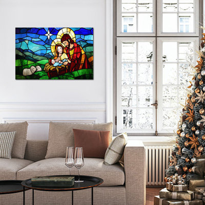 Grande scène de la Nativité, art mural sur toile, Joseph Joseph et bébé Jésus, impressions sur toile, affiche de Christian