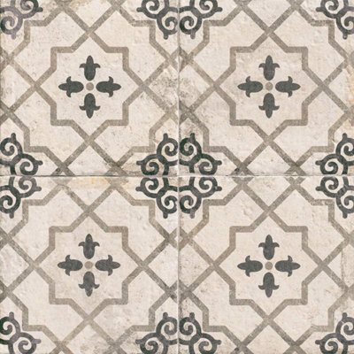 Carys 8" x 8" Geometric Pattern Satin Porcelain Floor and Wall Tile