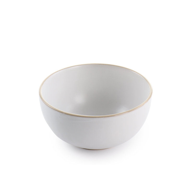 White Ceramic 12-Piece Dinnerware Set with Glossy Rim
