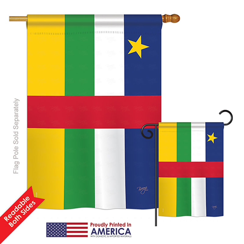 Drapeau central en polyester à 2 côtés, république centrafricaine of the world