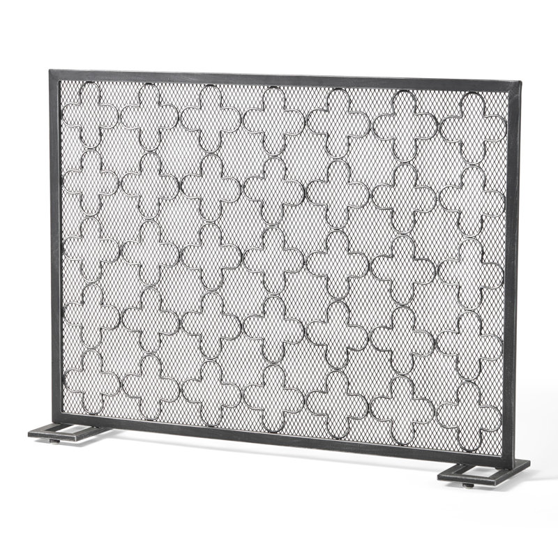 Barrière de foyer moderne - fabriquée en fer robuste pour la durabilité et la prévention de la braise en maille fine