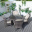 4 - Person Patio Dining Set with Oval Table , Cushions Included-1262838251