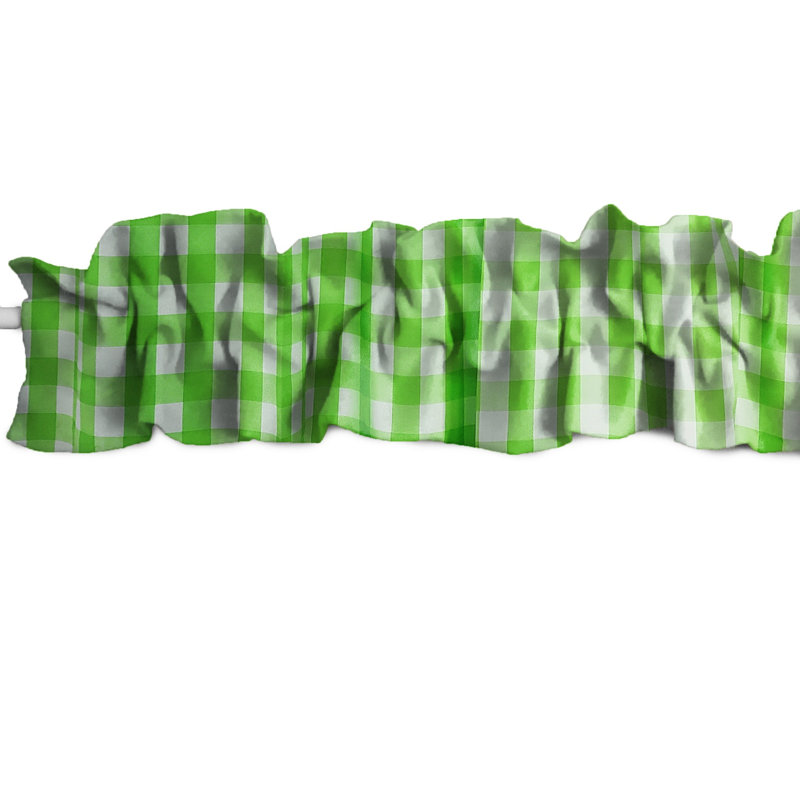 Cantonnière Gingham, Vert citron, L 58 po x L 5 po