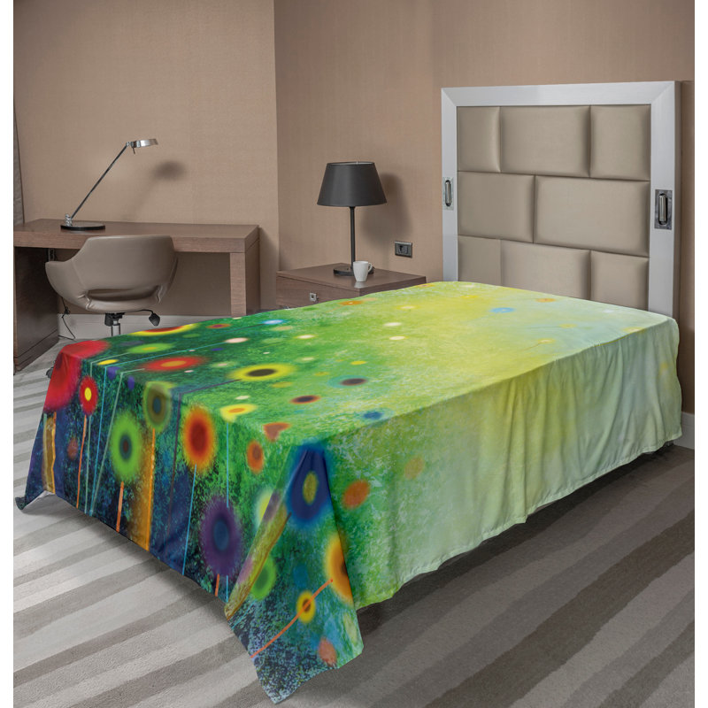 Drap-housse rétro Ambesonne, Drap plat pour lit simple