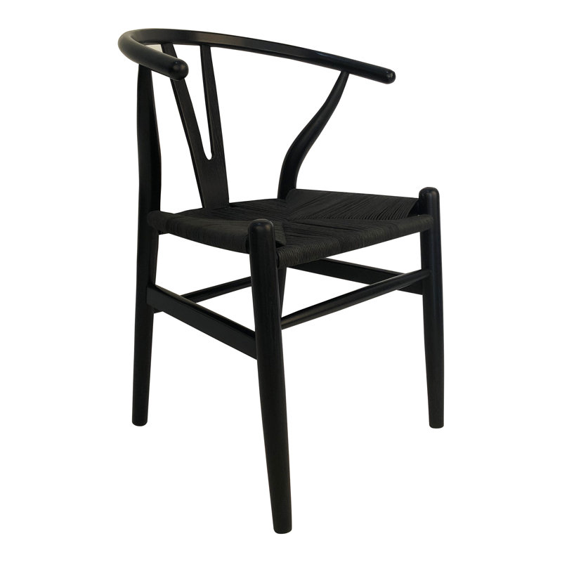 Albarado Solid Wood Side Chair, Black