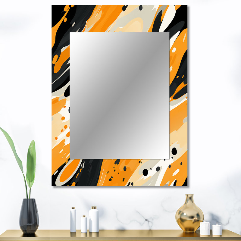 Kayna, expression artistique multicolore - miroir abstrait, miroir mural décoratif moderne, impression d'art en métal