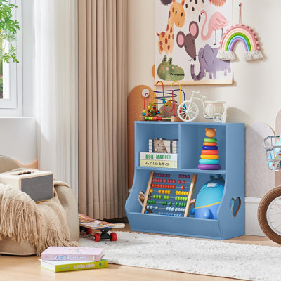 Étagère à livres et rangement pour jouets pour tout-petits avec 3 compartiments