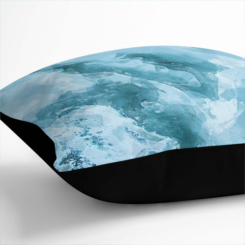 Peaceful Blues Cushion with Filling, 55cm H x 55cm W x 20cm D, Black